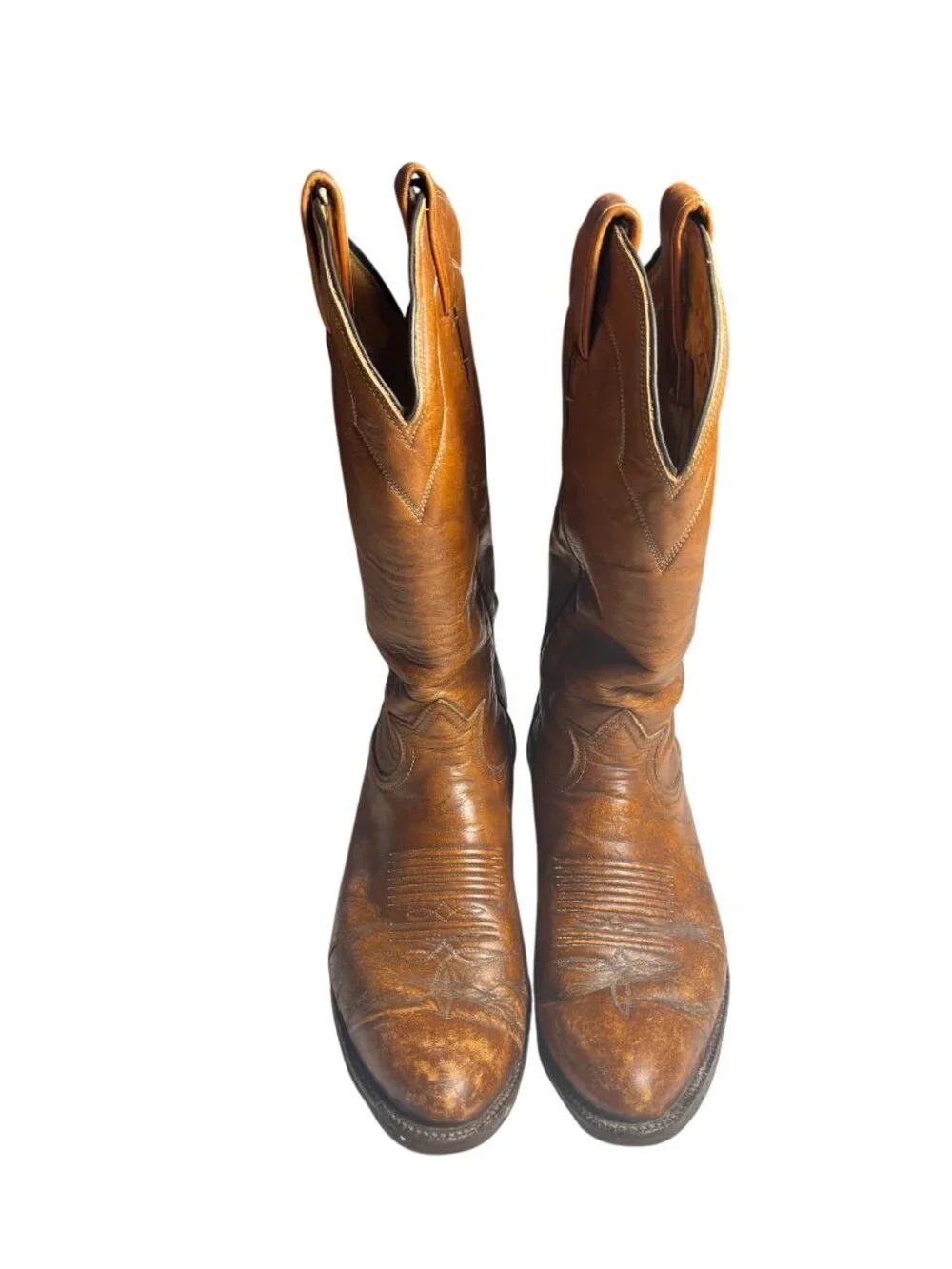 Tony Lama 5084 Vintage Mens Western Cowboy Boots Size 6.5 D Leather Cognac Brown